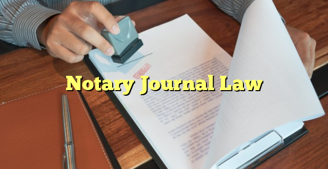 Notary Journal Law