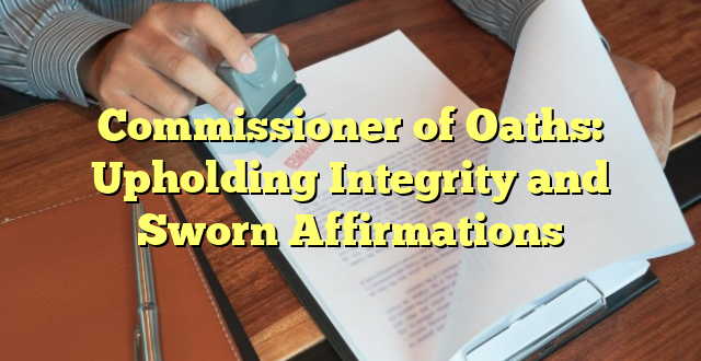 Commissioner of Oaths: Upholding Integrity and Sworn Affirmations